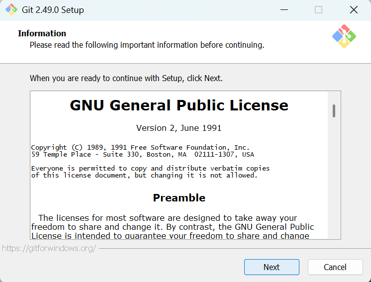 Git 2.49.0 Setup - Information/License